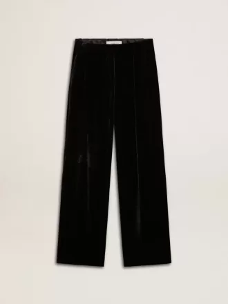 Pantalones negros con efecto terciopelo