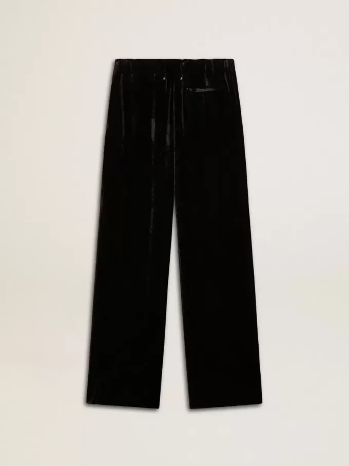 Pantalones negros con efecto terciopelo