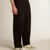 Pantalones negros de mezcla de lana y viscosa Pantalones negros de mezcla de lana y viscosa