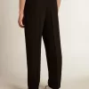Pantalones negros de mezcla de lana y viscosa Pantalones negros de mezcla de lana y viscosa