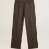 Pantalones suaves para hombre en lana gris antracita