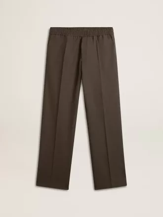 Pantalones suaves para hombre en lana gris antracita