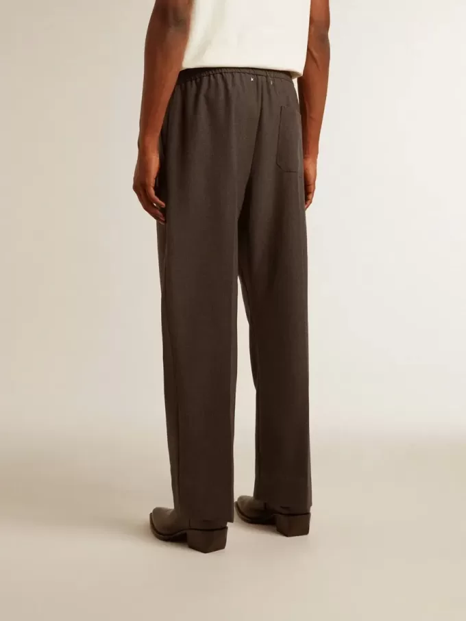 Pantalones suaves para hombre en lana gris antracita