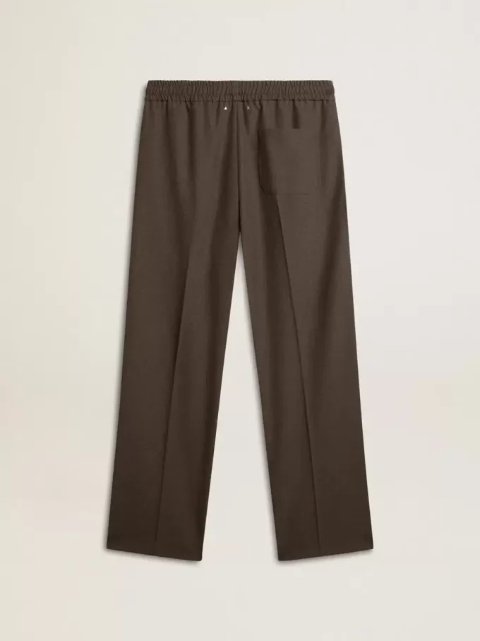 Pantalones suaves para hombre en lana gris antracita