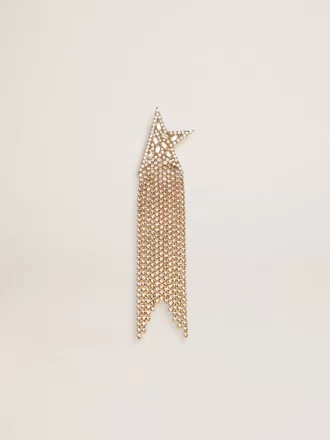 Pendiente individual para mujer en color oro antiguo con cristales decorativos