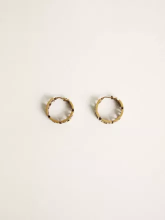 Pendientes de aro en color oro antiguo con la inscripción «Forever For You»