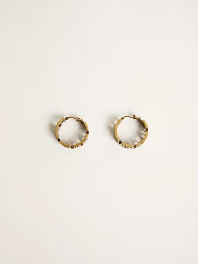 Pendientes de aro en color oro antiguo con la inscripción «Forever For You»