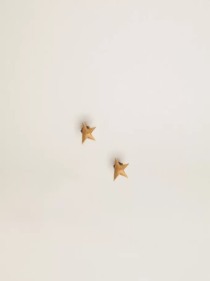 Pendientes de botón para mujer en color oro antiguo