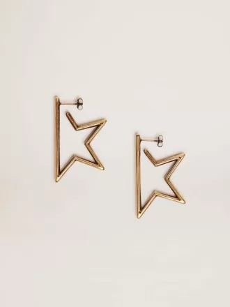 Pendientes de mujer con colgante en color oro antiguo Star