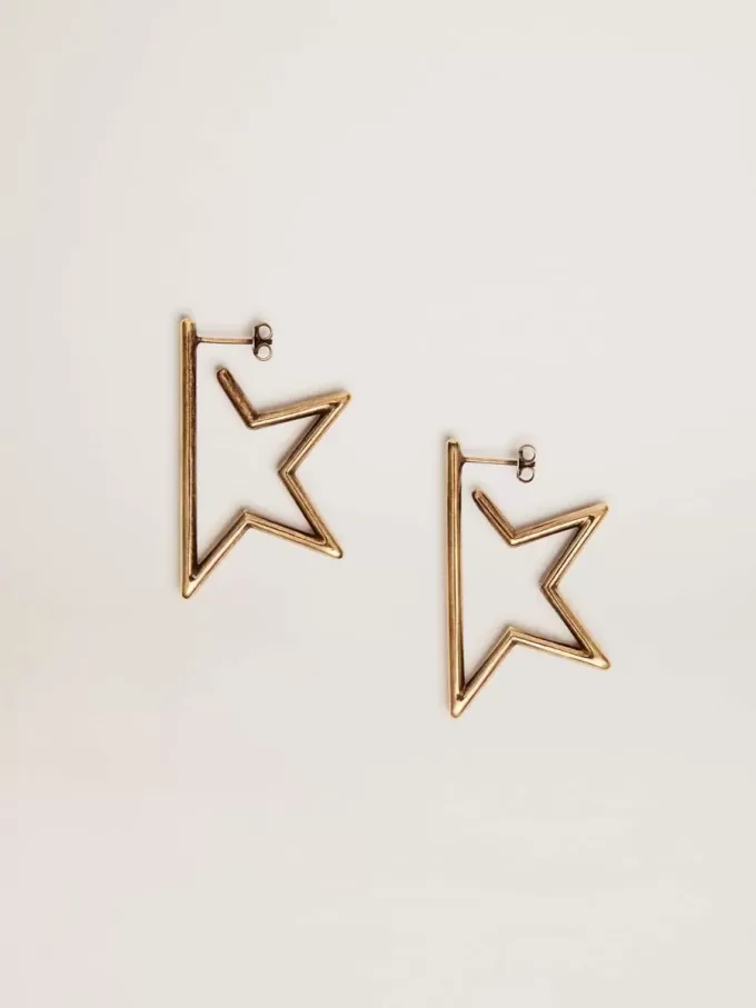 Pendientes de mujer con colgante en color oro antiguo Star
