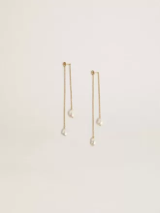 Pendientes largos con perlas