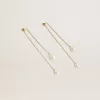 Pendientes largos con perlas
