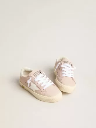 Pink May Teen con estrella de cuero blanco