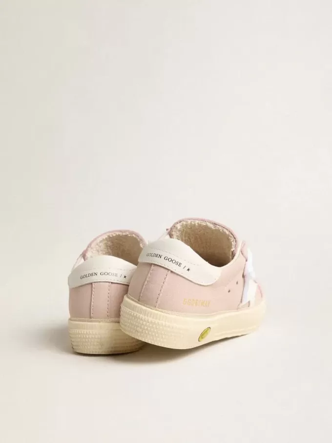 Pink May Teen con estrella de cuero blanco