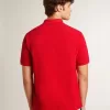 Polo de hombre en piqué de algodón rojo