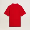Polo de hombre en piqué de algodón rojo