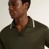 Polo de jersey verde militar para hombre con bordado