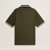 Polo de jersey verde militar para hombre con bordado