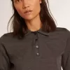 Polo de mujer en lana merino antracita
