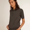 Polo de mujer en lana merino antracita