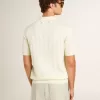 Polo de punto jacquard blanco para hombre