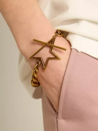 Pulsera con cadena decreciente en oro antiguo y cierre en forma de estrella