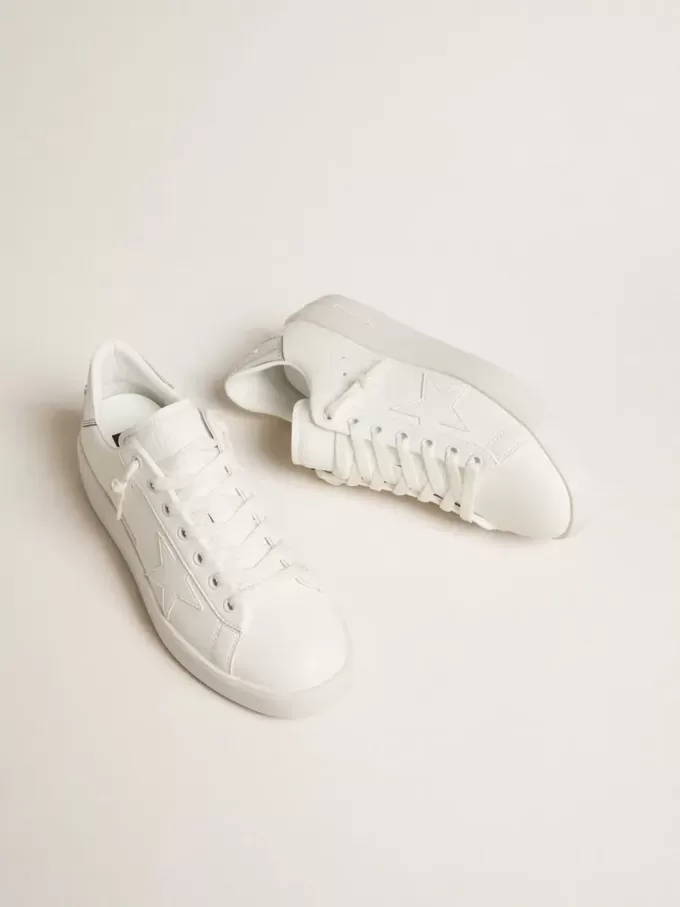 Purestar bio para mujer con estrella blanca y lengüeta con efecto espejo en el talón Purestar bio para mujer con estrella blanca y lengüeta con efecto espejo en el talón