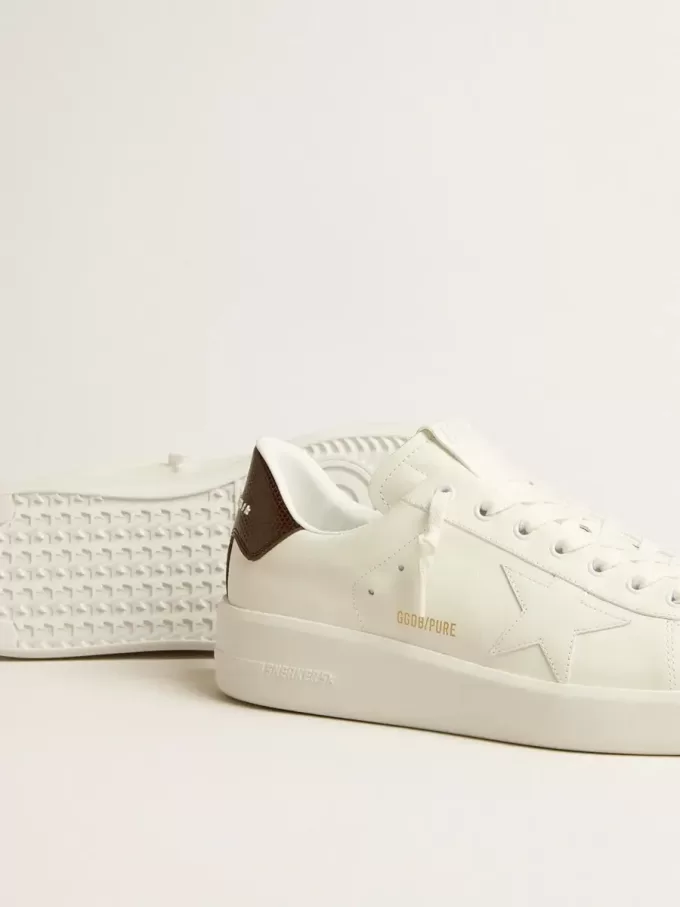 Purestar con estrella blanca y lengüeta en el talón con estampado de lagarto burdeos