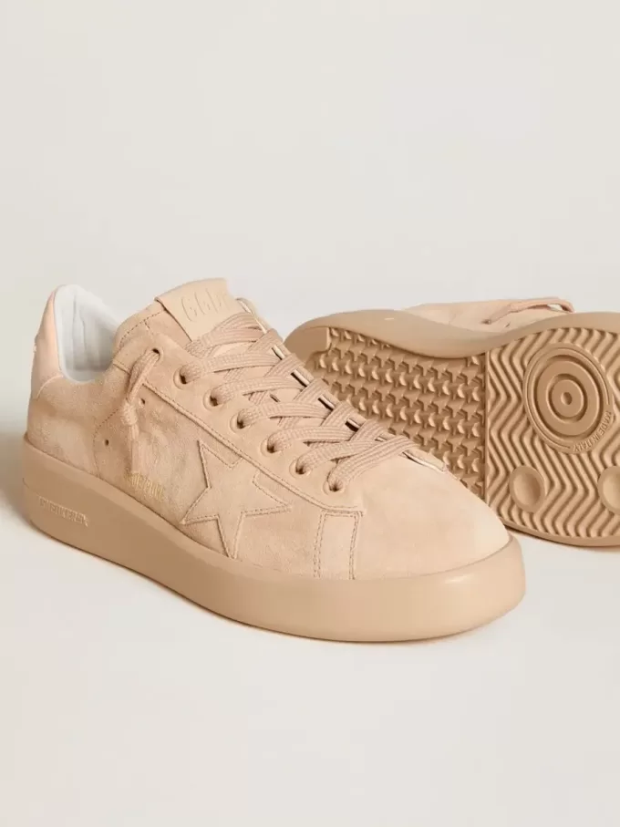 Purestar en ante con estrella de ante y lengüeta del talón de cuero rosa claro