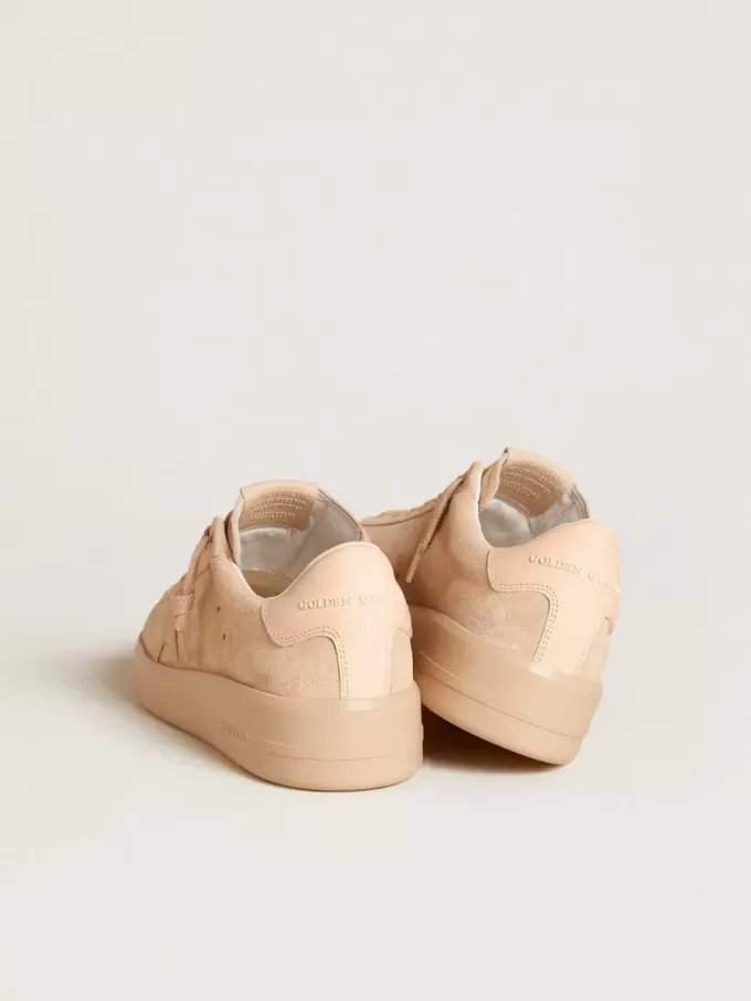 Purestar en ante con estrella de ante y lengüeta del talón de cuero rosa claro