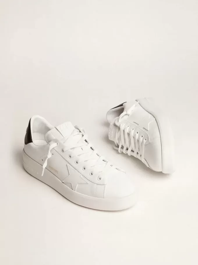 Purestar para hombre con estrella de cuero y lengüeta del talón de cuero negro