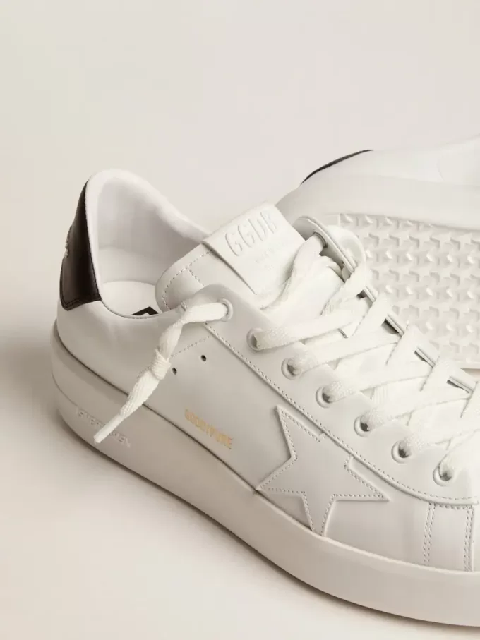 Purestar para hombre con estrella de cuero y lengüeta del talón de cuero negro