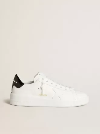 Purestar para mujer con estrella de cuero y lengüeta del talón de charol negro