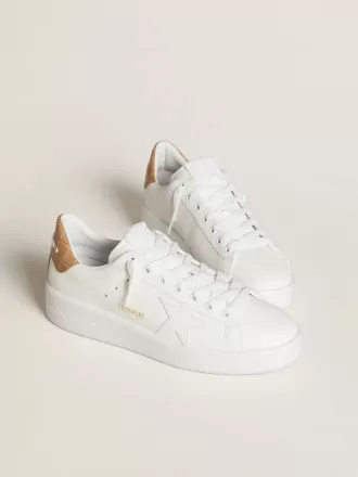 Purestar para mujer con estrella de piel y lengüeta del talón de piel con estampado de cocodrilo