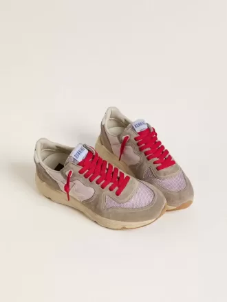 Running Sole LTD en nailon rosa con estrella de piel blanca