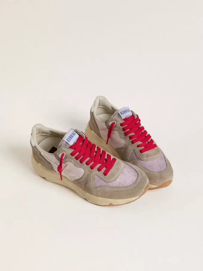 Running Sole LTD en nailon rosa con estrella de piel blanca Running Sole LTD en nailon rosa con estrella de piel blanca