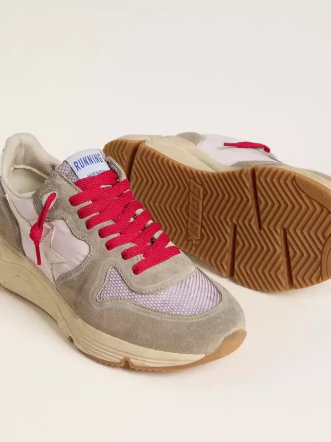 Running Sole LTD en nailon rosa con estrella de piel blanca Running Sole LTD en nailon rosa con estrella de piel blanca