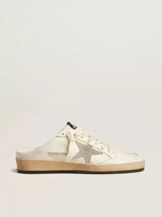 Sabots Ball Star en piel napa con estrella de ante gris hielo