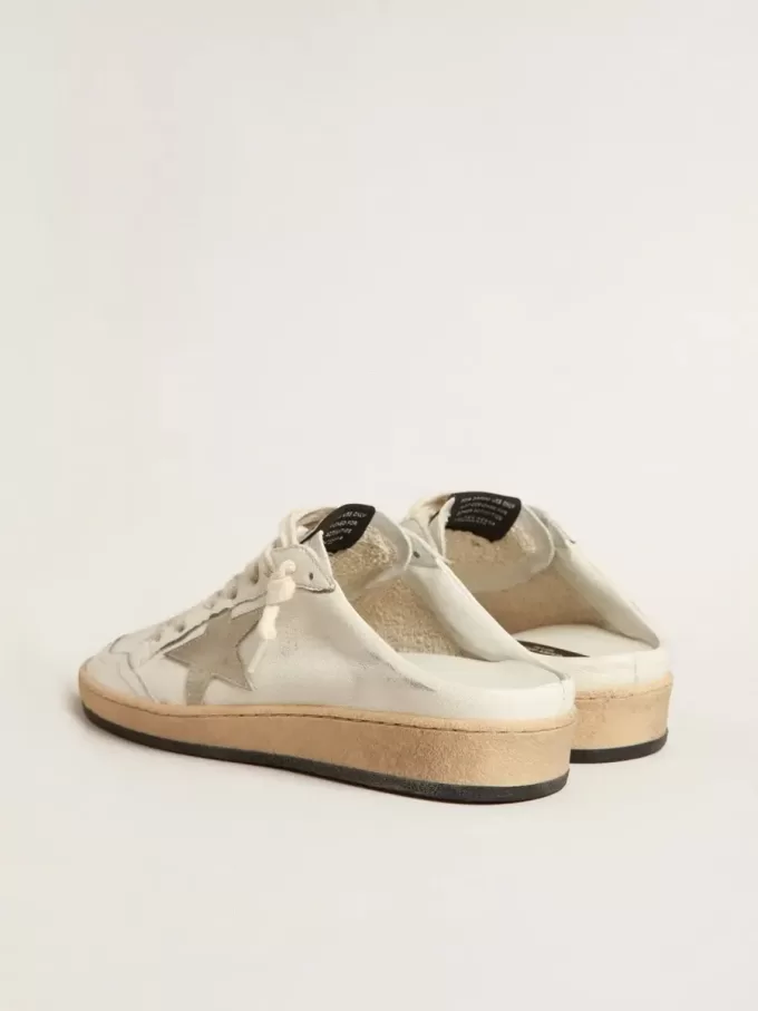 Sabots Ball Star en piel napa con estrella de ante gris hielo