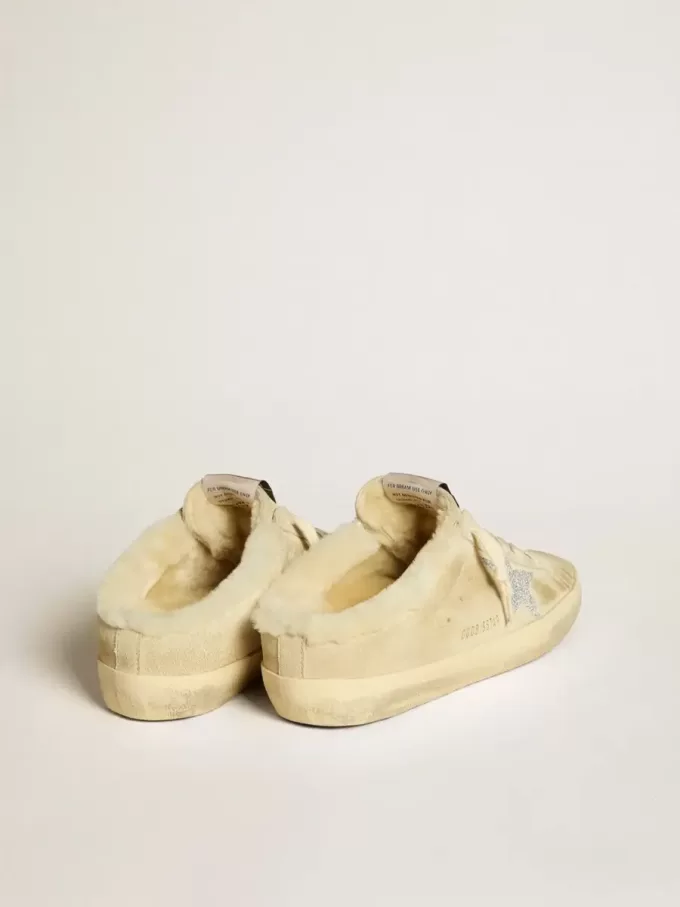 Sabots Super-Star con estrella de cristal Swarovski y forro de piel de oveja