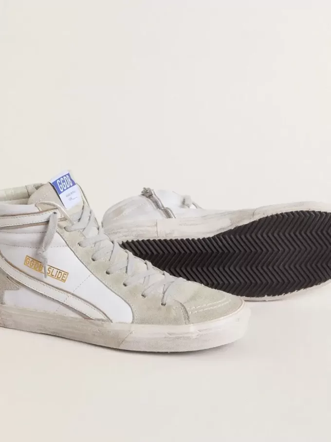 Sandalias de hombre en piel con detalles de ante