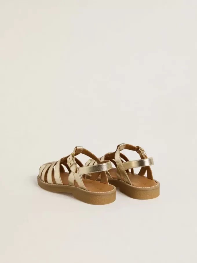 Sandalias Junior Maxime en piel metalizada dorada