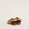 Sandalias Junior Noa en rafia beige y cuero marrón