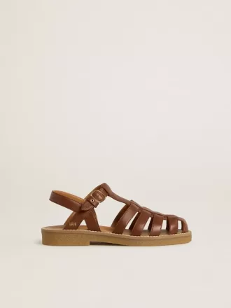 Sandalias Maxime Young en piel marrón