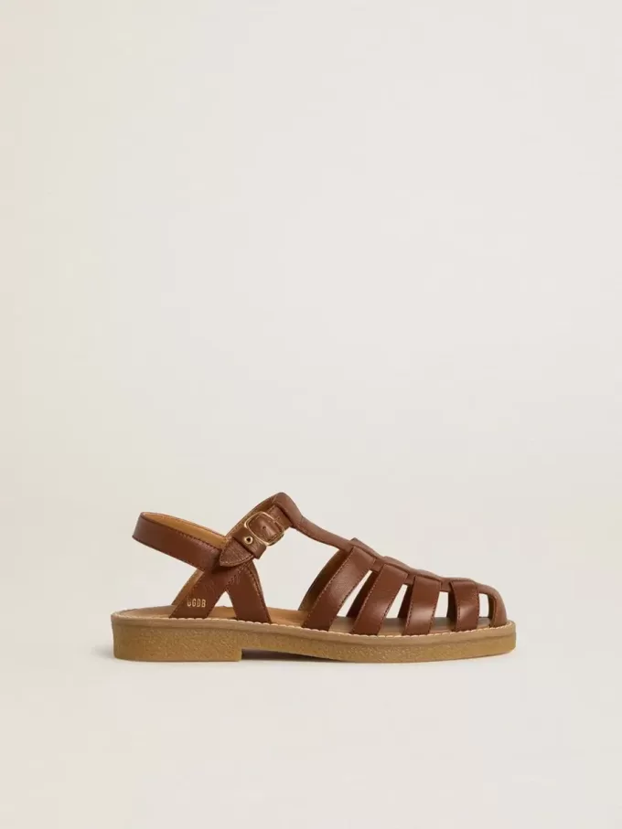 Sandalias Maxime Young en piel marrón