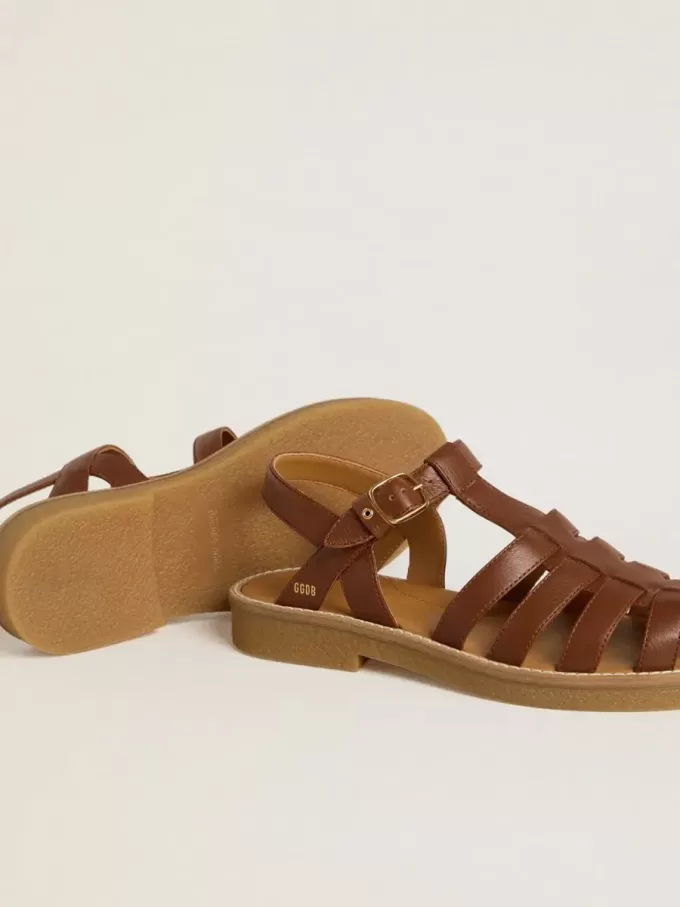 Sandalias Maxime Young en piel marrón