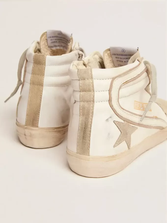 Sandalias para mujer con estrella de ante gris hielo y destello blanco
