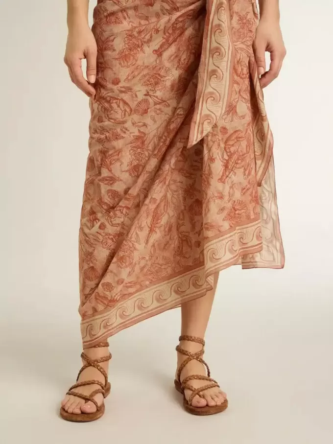 Sandalias planas Penelope para mujer en piel color tabaco con suela de ante Sandalias planas Penelope para mujer en piel color tabaco con suela de ante