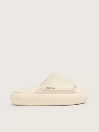 Sandalias sin talón Space-Star para mujer en piel blanca