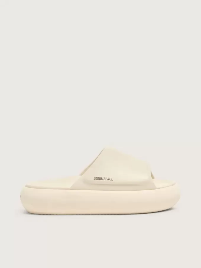 Sandalias sin talón Space-Star para mujer en piel blanca